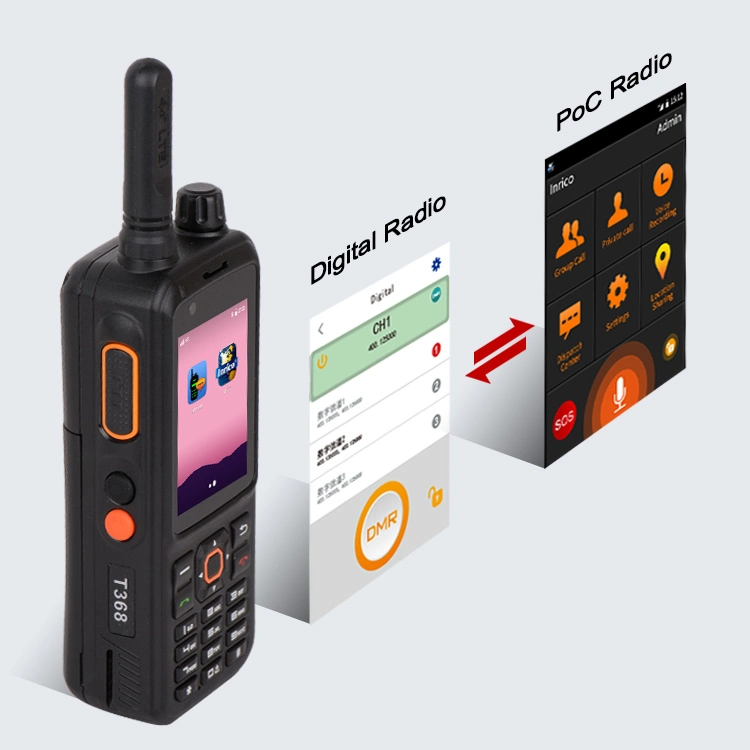 Inrico Long Distance Ptt WiFi Poc Walkie Talkie 3G 4G WCDMA Lte Pocket Bluetooth Internet Radio with GPS T368