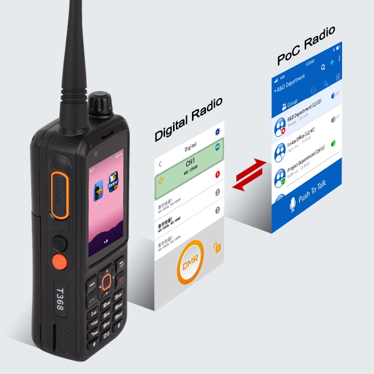 Inrico Wireless Set Walkie Talkie T368 4G Android Two-Way Dmr and Poc Multi-Mode Radios