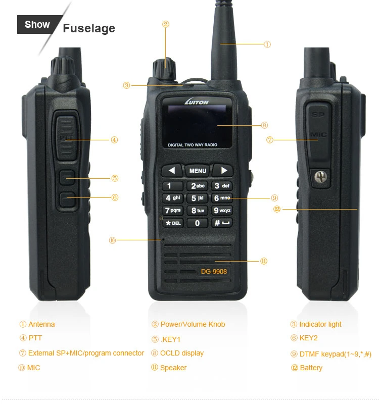 Dpmr Portabe Digital Radio Dg-9908 VHF Radio Mobile